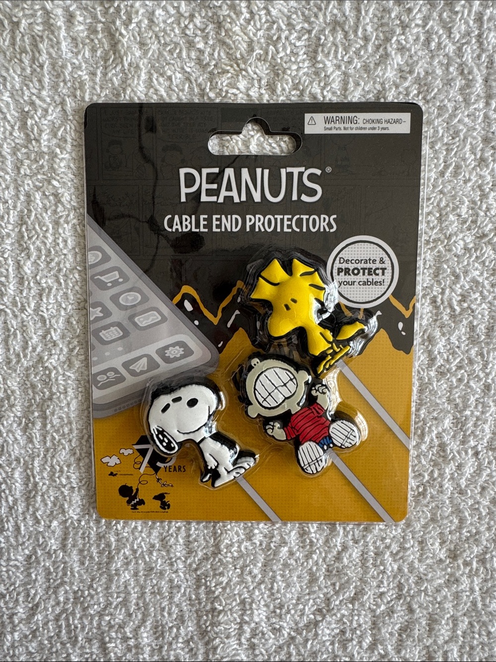 Peanuts Cable End Protectors - Snoopy & Woodstock (Yellow, White, Red)